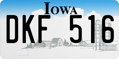 IA license plate DKF516