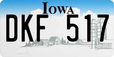 IA license plate DKF517