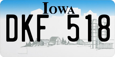 IA license plate DKF518