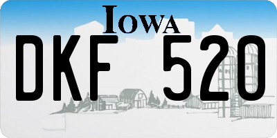 IA license plate DKF520