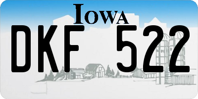 IA license plate DKF522