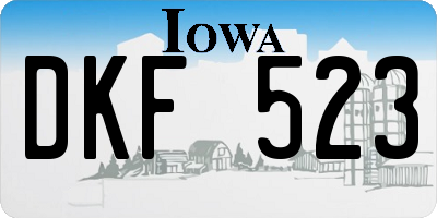 IA license plate DKF523