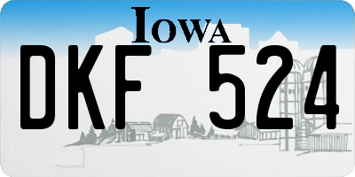 IA license plate DKF524