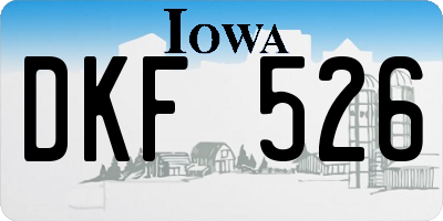 IA license plate DKF526