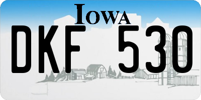 IA license plate DKF530
