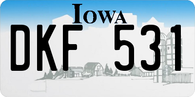 IA license plate DKF531