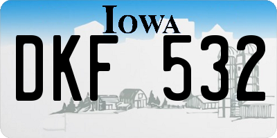 IA license plate DKF532