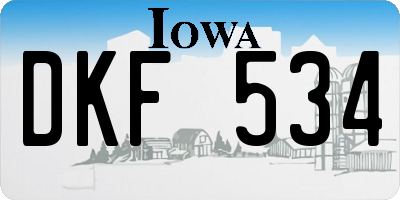 IA license plate DKF534