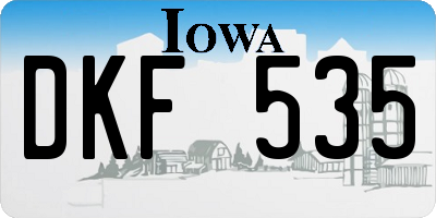 IA license plate DKF535