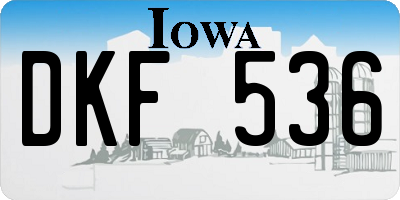 IA license plate DKF536