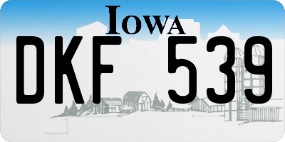 IA license plate DKF539