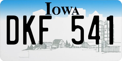 IA license plate DKF541