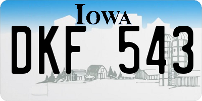 IA license plate DKF543
