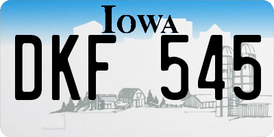 IA license plate DKF545