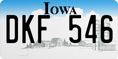 IA license plate DKF546