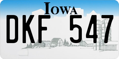 IA license plate DKF547