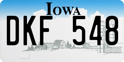 IA license plate DKF548