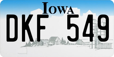 IA license plate DKF549