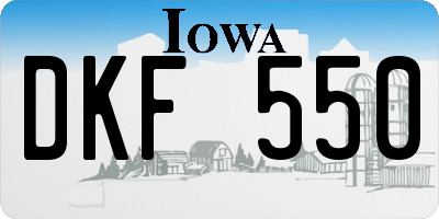 IA license plate DKF550