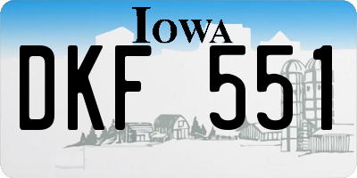 IA license plate DKF551
