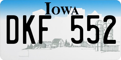 IA license plate DKF552