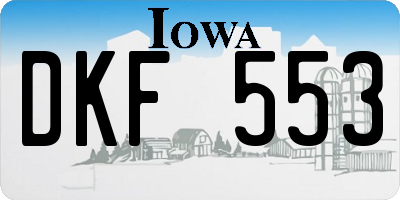 IA license plate DKF553