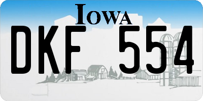 IA license plate DKF554