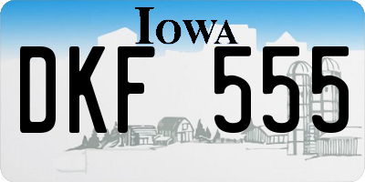 IA license plate DKF555