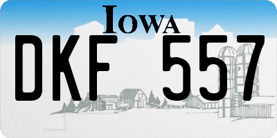 IA license plate DKF557
