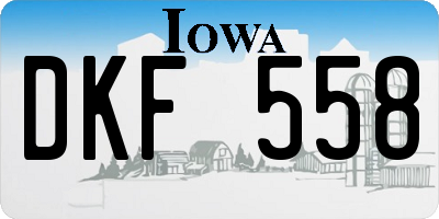 IA license plate DKF558