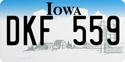 IA license plate DKF559