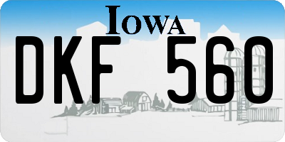 IA license plate DKF560