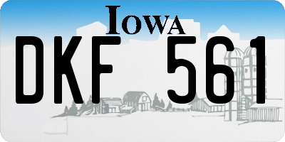 IA license plate DKF561