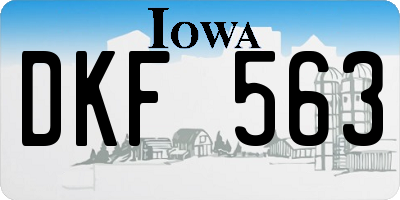 IA license plate DKF563