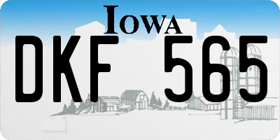 IA license plate DKF565