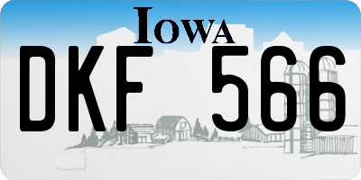IA license plate DKF566
