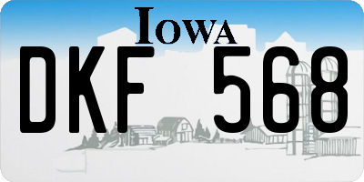 IA license plate DKF568