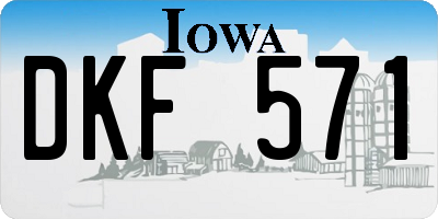 IA license plate DKF571