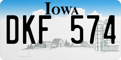 IA license plate DKF574