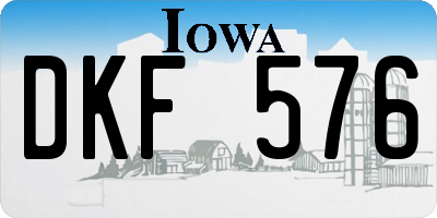 IA license plate DKF576