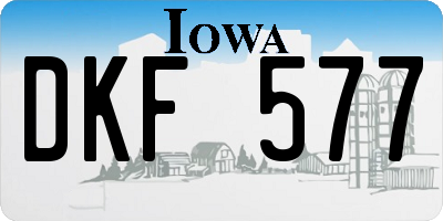 IA license plate DKF577