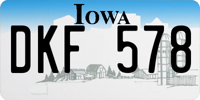 IA license plate DKF578