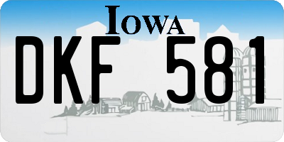 IA license plate DKF581