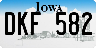 IA license plate DKF582