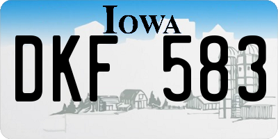 IA license plate DKF583