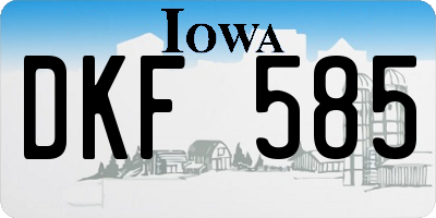 IA license plate DKF585