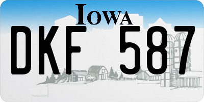 IA license plate DKF587