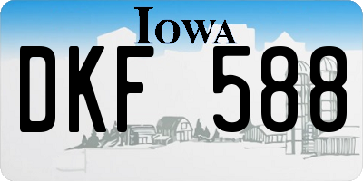 IA license plate DKF588