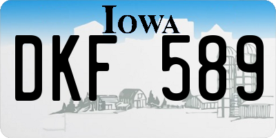 IA license plate DKF589