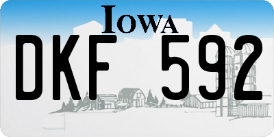 IA license plate DKF592
